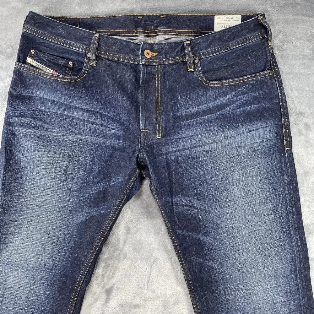 Diesel Zatiny Jeans Regular Bootcut Men's Size 36x32 Blue Dark Wash 0RUS5